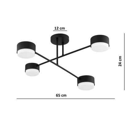 Brilagi - Pinnapealne lühter 4xGX53/12W/230V must