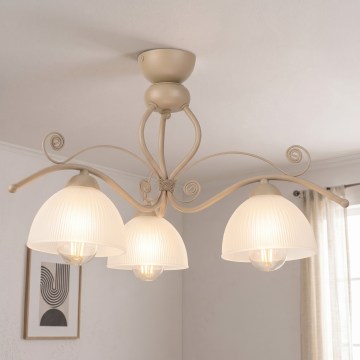 Brilagi - Pinnapealne lühter ANTICO MODERN 3xE27/60W/230V beež