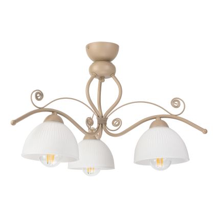 Brilagi - Pinnapealne lühter ANTICO MODERN 3xE27/60W/230V beež