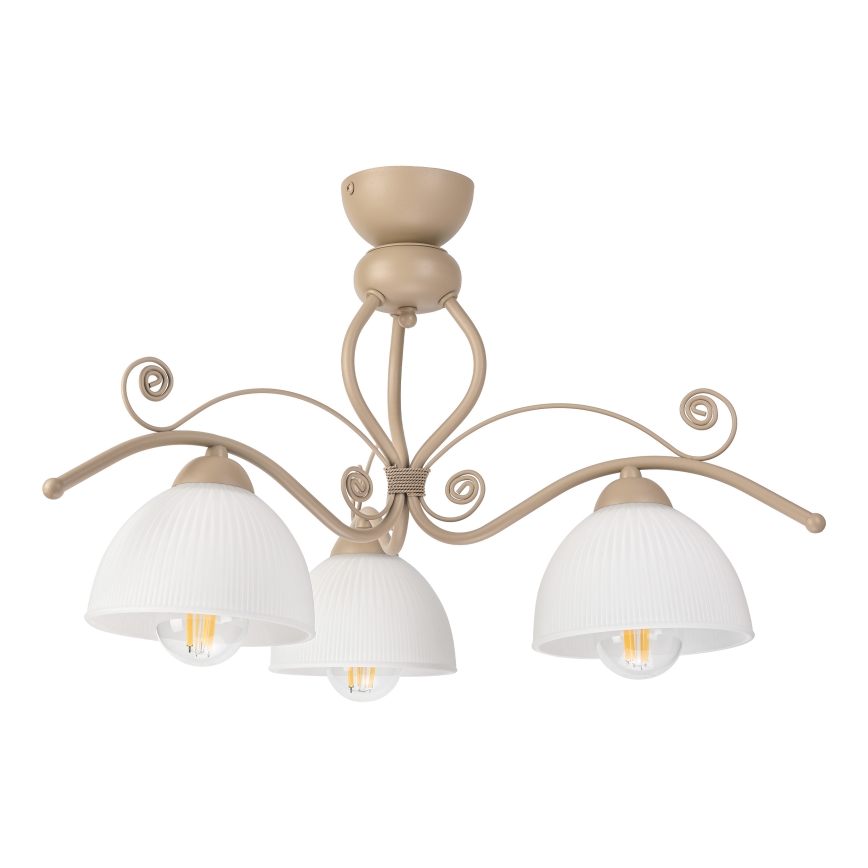 Brilagi - Pinnapealne lühter ANTICO MODERN 3xE27/60W/230V beež