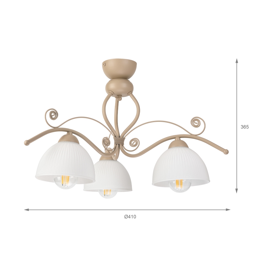 Brilagi - Pinnapealne lühter ANTICO MODERN 3xE27/60W/230V beež