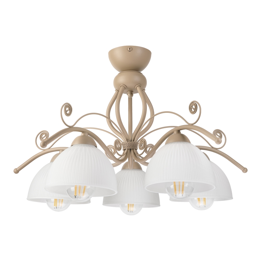Brilagi - Pinnapealne lühter ANTICO MODERN 5xE27/60W/230V beež