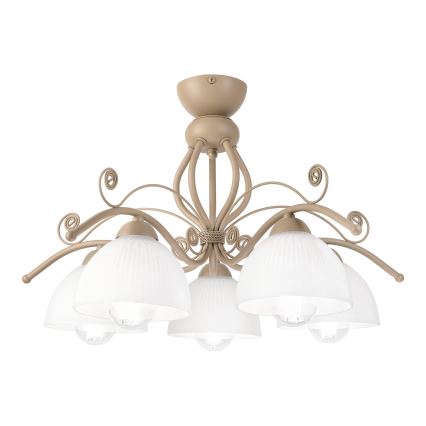Brilagi - Pinnapealne lühter ANTICO MODERN 5xE27/60W/230V beež
