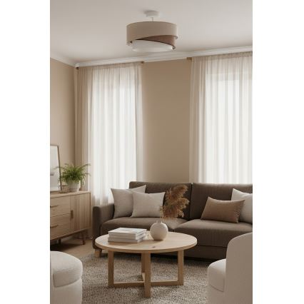 Brilagi - Pinnapealne lühter ARROW 1xE27/60W/230V, läbimõõt 45 cm, beež/pruun/valge