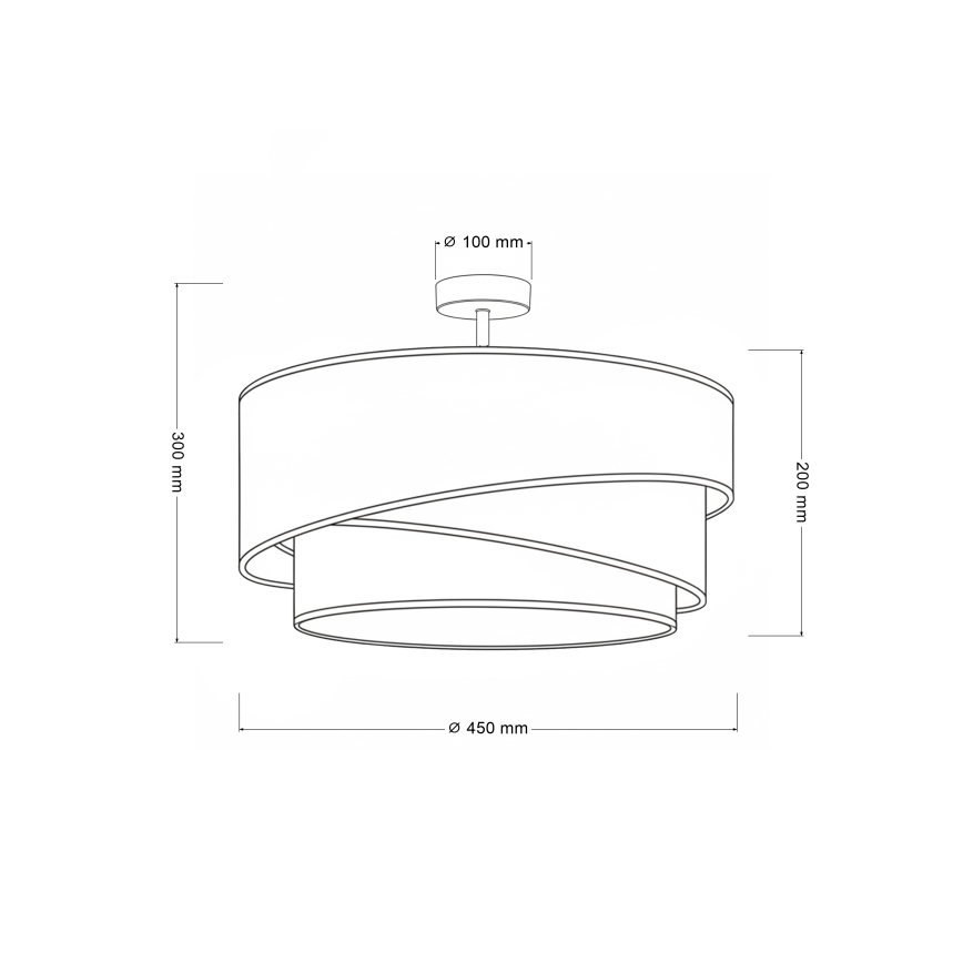 Brilagi - Pinnapealne lühter ARROW 1xE27/60W/230V, läbimõõt 45 cm, beež/pruun/valge