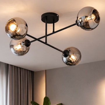 Brilagi - Pinnapealne lühter DIOR 4xE27/60W/230V must/suitsuhall