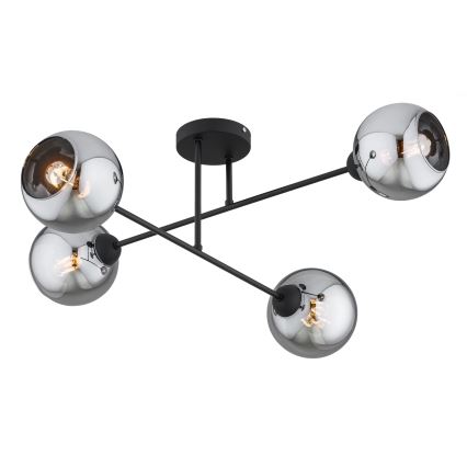 Brilagi - Pinnapealne lühter DIOR 4xE27/60W/230V must/suitsuhall