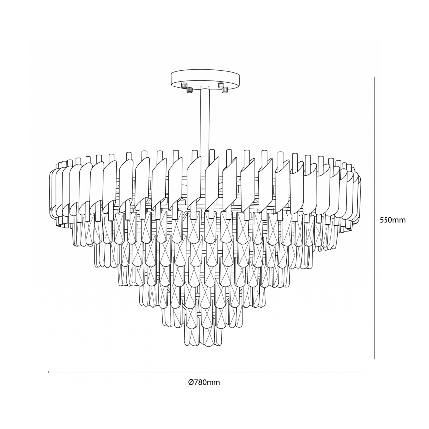 BRILAGI - Pinnapealne lühter ECLIPSE 12xE14/10W/230V läbimõõt 78 cm hõbedane
