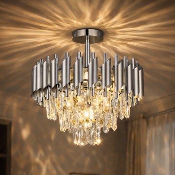 Brilagi - Pinnapealne lühter ECLIPSE 5xE14/10W/230V läbimõõt 38 cm hõbedane