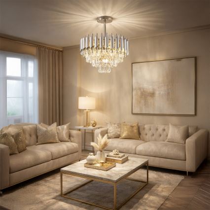 Brilagi - Pinnapealne lühter ECLIPSE 5xE14/10W/230V läbimõõt 38 cm hõbedane