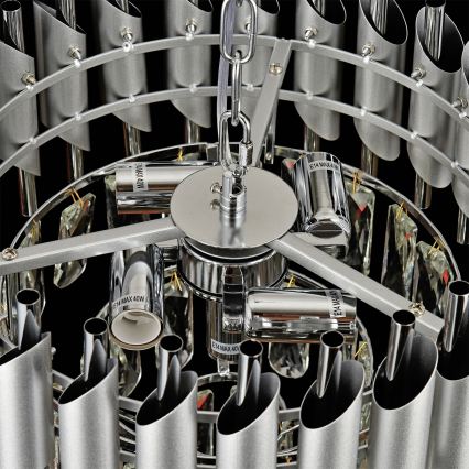 Brilagi - Pinnapealne lühter ECLIPSE 5xE14/10W/230V läbimõõt 38 cm hõbedane