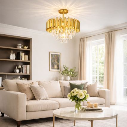 Brilagi - pinnapealne lühter ECLIPSE 5×E14/10W/230V, läbimõõt 38 cm, kuldne