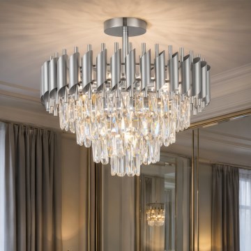 Brilagi - Pinnapealne lühter ECLIPSE 7xE14/10W/230V, läbimõõt 48 cm, hõbedane