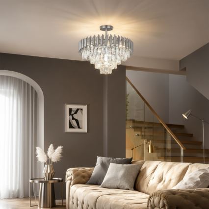 Brilagi - Pinnapealne lühter ECLIPSE 7xE14/10W/230V, läbimõõt 48 cm, hõbedane