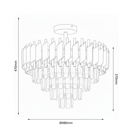 Brilagi - Pinnapealne lühter ECLIPSE 7xE14/10W/230V, läbimõõt 48 cm, hõbedane