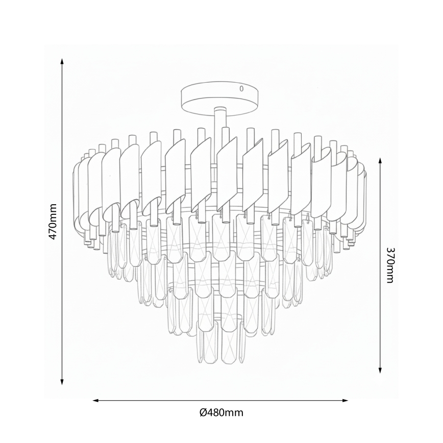Brilagi - Pinnapealne lühter ECLIPSE 7xE14/10W/230V, läbimõõt 48 cm, hõbedane
