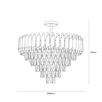BRILAGI - Pinnapealne lühter ECLIPSE 9xE14/10W/230V, läbimõõt 58 cm, hõbedane