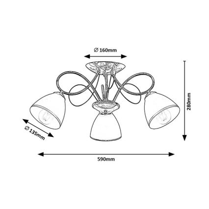 Brilagi - Pinnapealne lühter FRED 3xE27/60W/230V Ø 59 cm läikiv kroom