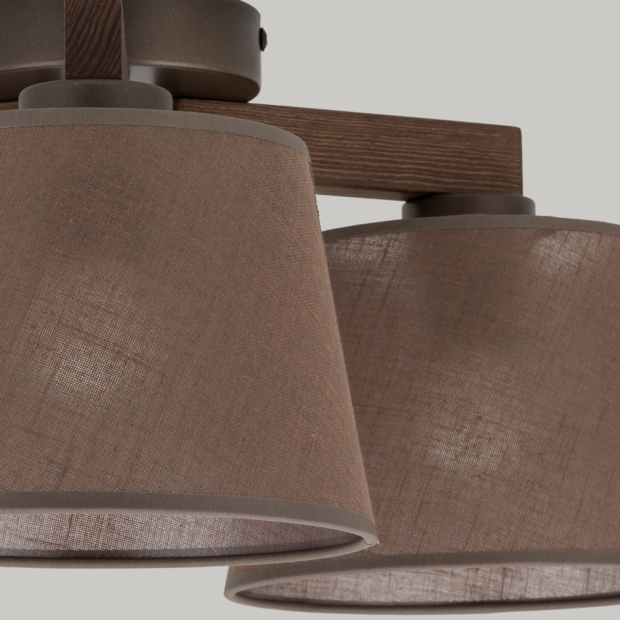 Brilagi - Pinnapealne lühter LATTE 3xE27/15W/230V männipuit/pruun