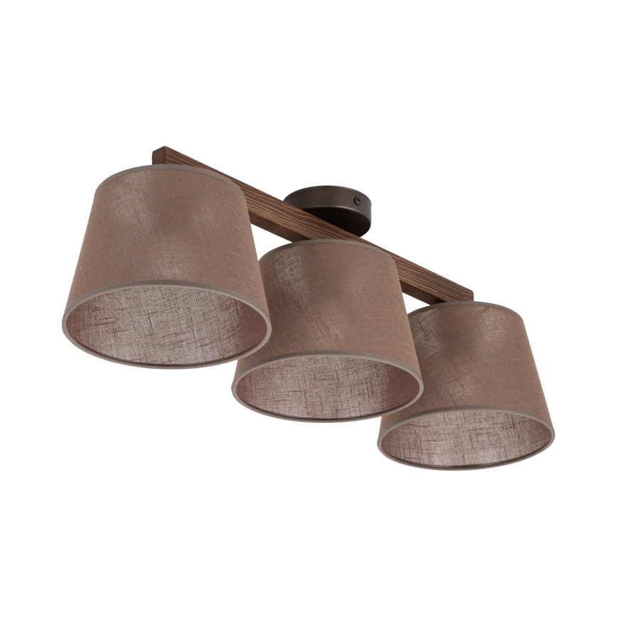 Brilagi - pinnapealne lühter LATTE 3xE27/60W/230V mänd/pruun