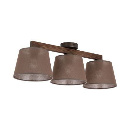 Brilagi - pinnapealne lühter LATTE 3xE27/60W/230V mänd/pruun