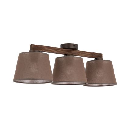 Brilagi - pinnapealne lühter LATTE 3xE27/60W/230V mänd/pruun