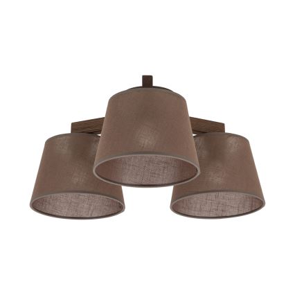 Brilagi - Pinnapealne lühter LATTE 3xE27/60W/230V männipuit/pruun