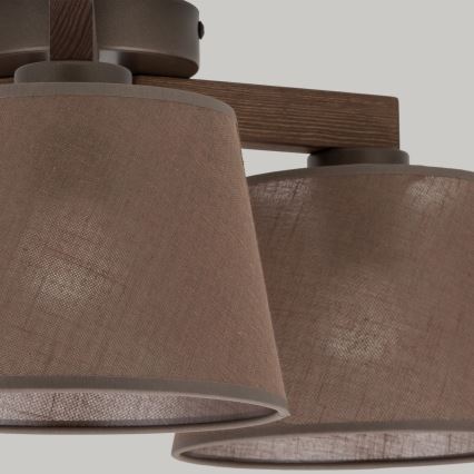 Brilagi - Pinnapealne lühter LATTE 3xE27/60W/230V männipuit/pruun