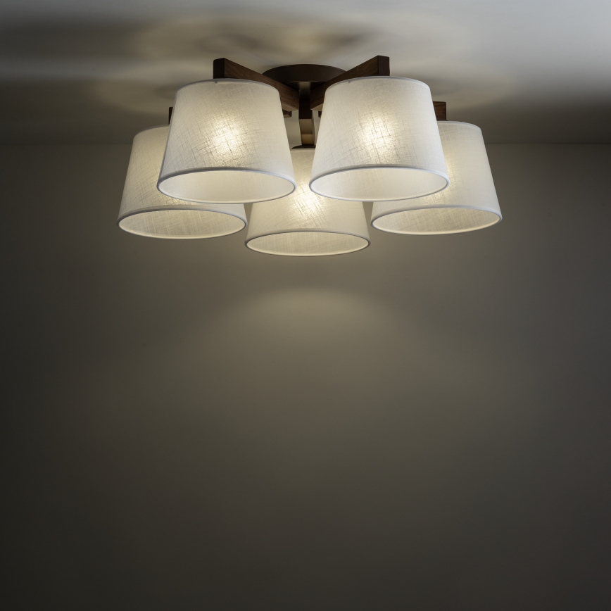 Brilagi - Pinnapealne lühter LATTE 5xE27/15W/230V mänd/valge