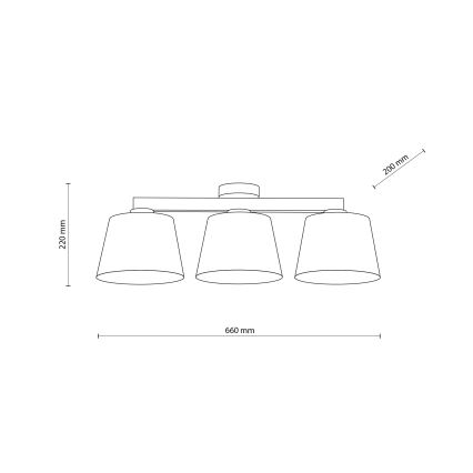 Brilagi - Pinnapealne lühter LATTE SABIA 3xE27/15W/230V mänd/valge
