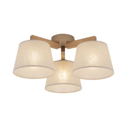 Brilagi - Pinnapealne lühter LATTE SABIA 3xE27/60W/230V mänd/beež
