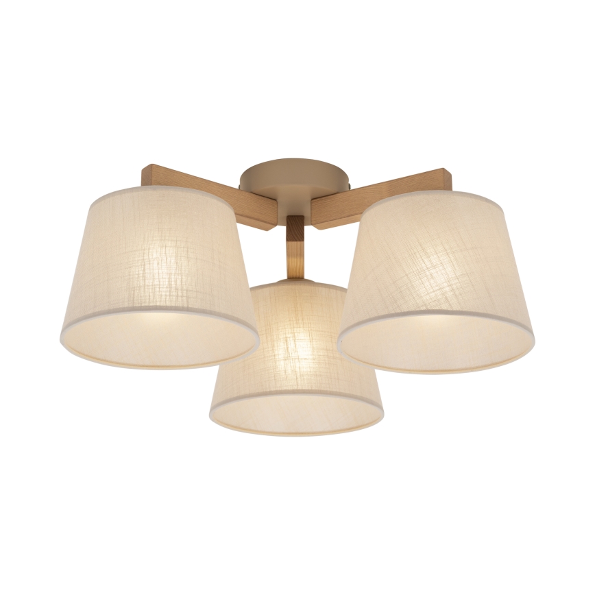 Brilagi - Pinnapealne lühter LATTE SABIA 3xE27/60W/230V mänd/beež