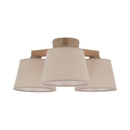Brilagi - Pinnapealne lühter LATTE SABIA 3xE27/60W/230V mänd/beež