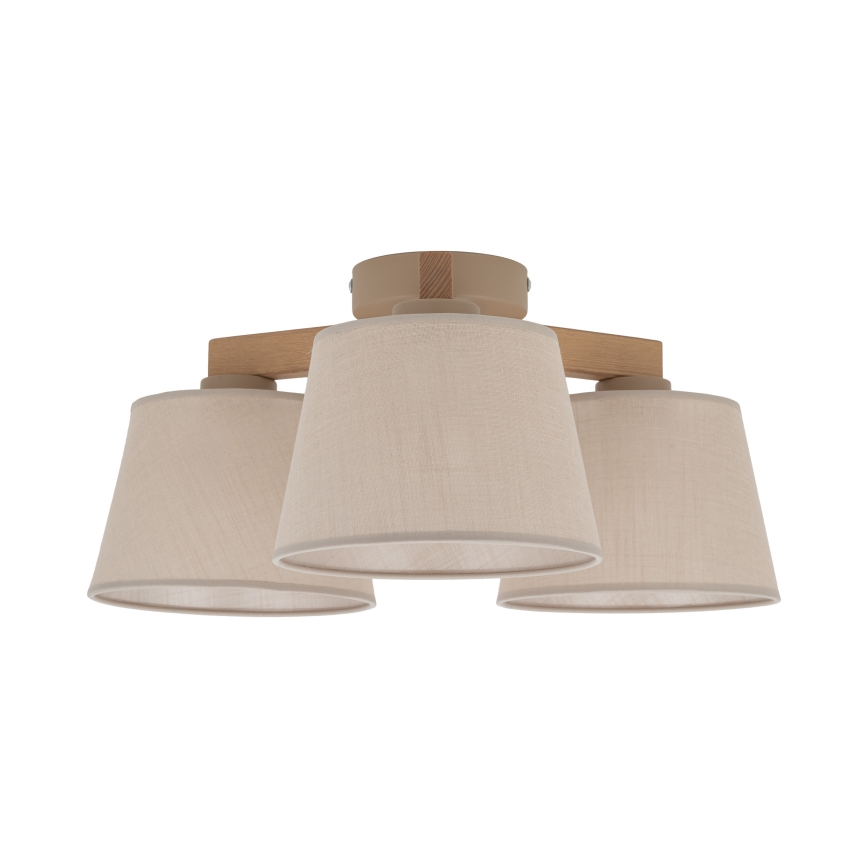 Brilagi - Pinnapealne lühter LATTE SABIA 3xE27/60W/230V mänd/beež
