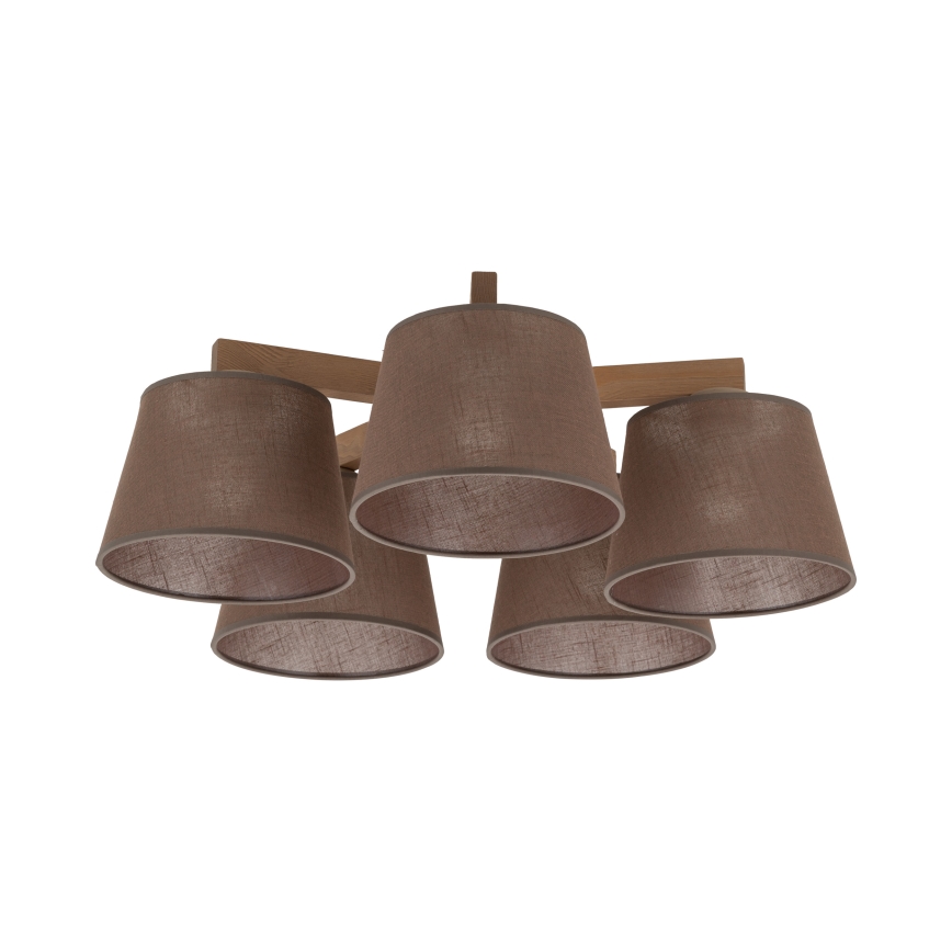 Brilagi - Pinnapealne lühter LATTE SABIA 5xE27/15W/230V mänd/pruun