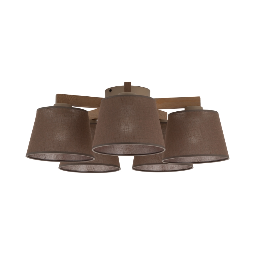 Brilagi - Pinnapealne lühter LATTE SABIA 5xE27/15W/230V mänd/pruun