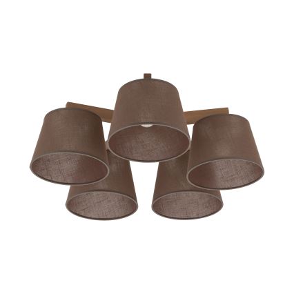 Brilagi - Pinnapealne lühter LATTE SABIA 5xE27/15W/230V mänd/pruun