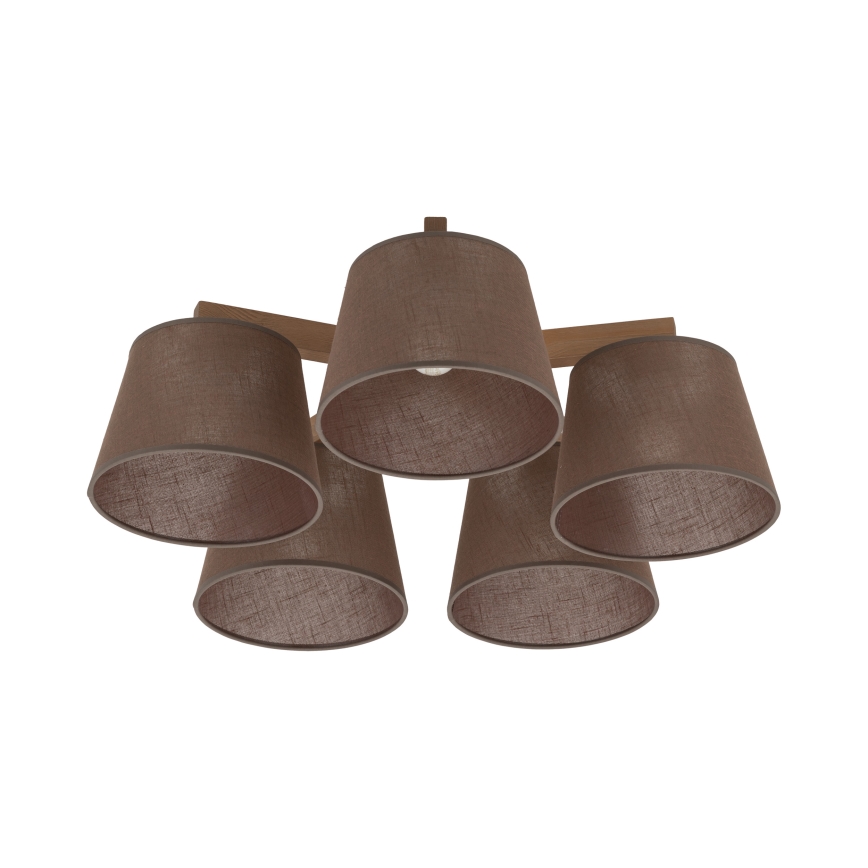 Brilagi - Pinnapealne lühter LATTE SABIA 5xE27/15W/230V mänd/pruun