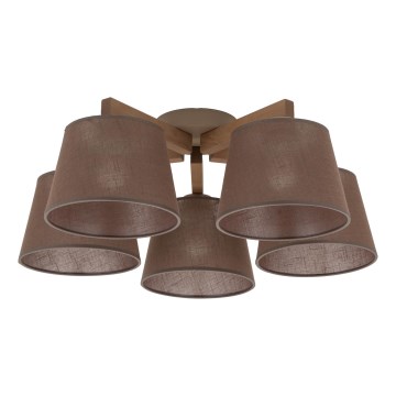 Brilagi - Pinnapealne lühter LATTE SABIA 5xE27/60W/230V mänd/pruun