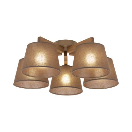 Brilagi - Pinnapealne lühter LATTE SABIA 5xE27/60W/230V mänd/pruun