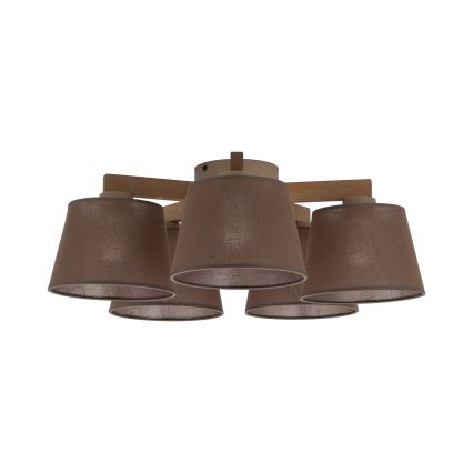 Brilagi - Pinnapealne lühter LATTE SABIA 5xE27/60W/230V mänd/pruun