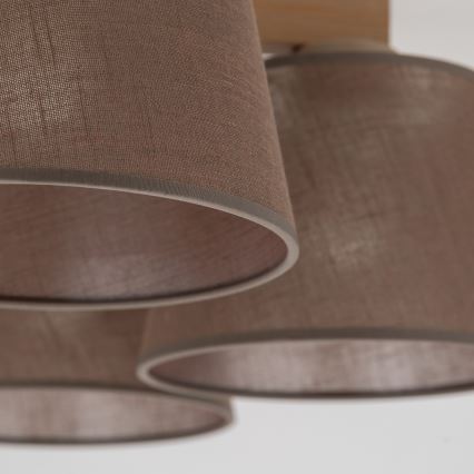 Brilagi - Pinnapealne lühter LATTE SABIA 5xE27/60W/230V mänd/pruun