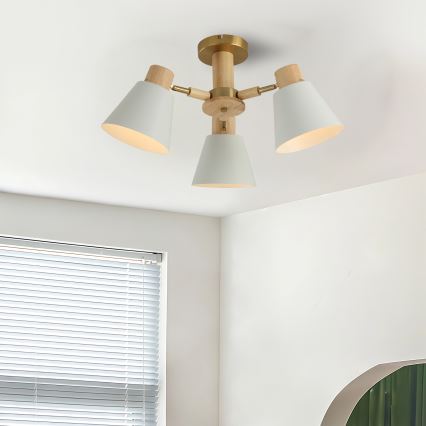 Brilagi - Pinnapealne lühter LUND WOOD 3xE27/40W/230V läbimõõt 50 cm puit