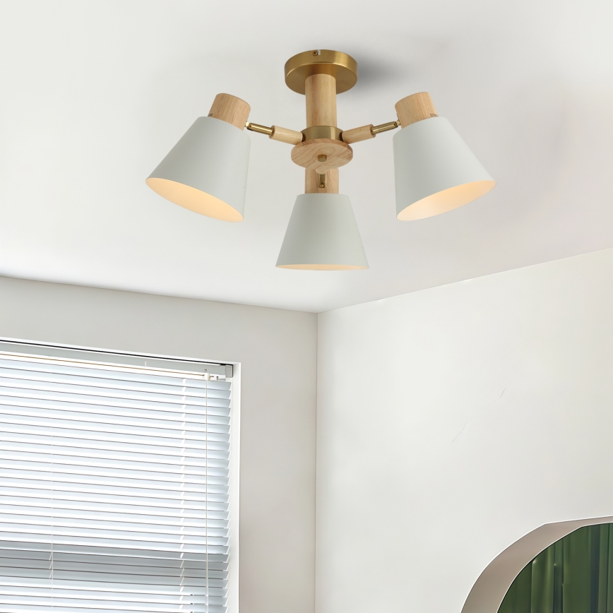 Brilagi - Pinnapealne lühter LUND WOOD 3xE27/40W/230V läbimõõt 50 cm puit