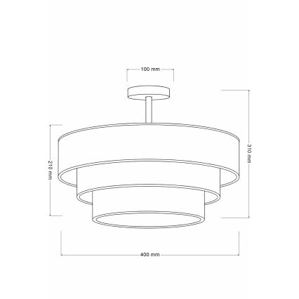 Brilagi - Pinnapealne lühter LUNETA 1xE27/60W/230V, läbimõõt 40 cm, hall/kreem/valge
