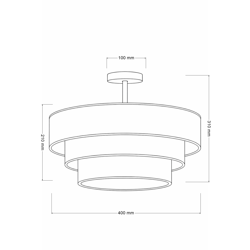 Brilagi - Pinnapealne lühter LUNETA 1xE27/60W/230V, läbimõõt 40 cm, hall/kreem/valge