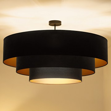 Brilagi - Pinnapealne lühter LUNETA 3xE27/60W/230V, läbimõõt 80 cm, must/kuldne