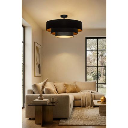 Brilagi - Pinnapealne lühter LUNETA 3xE27/60W/230V, läbimõõt 80 cm, must/kuldne
