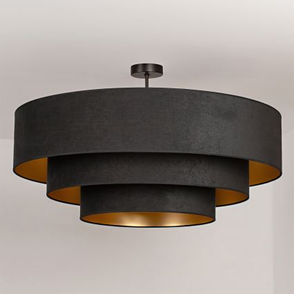 Brilagi - Pinnapealne lühter LUNETA 3xE27/60W/230V, läbimõõt 80 cm, must/kuldne