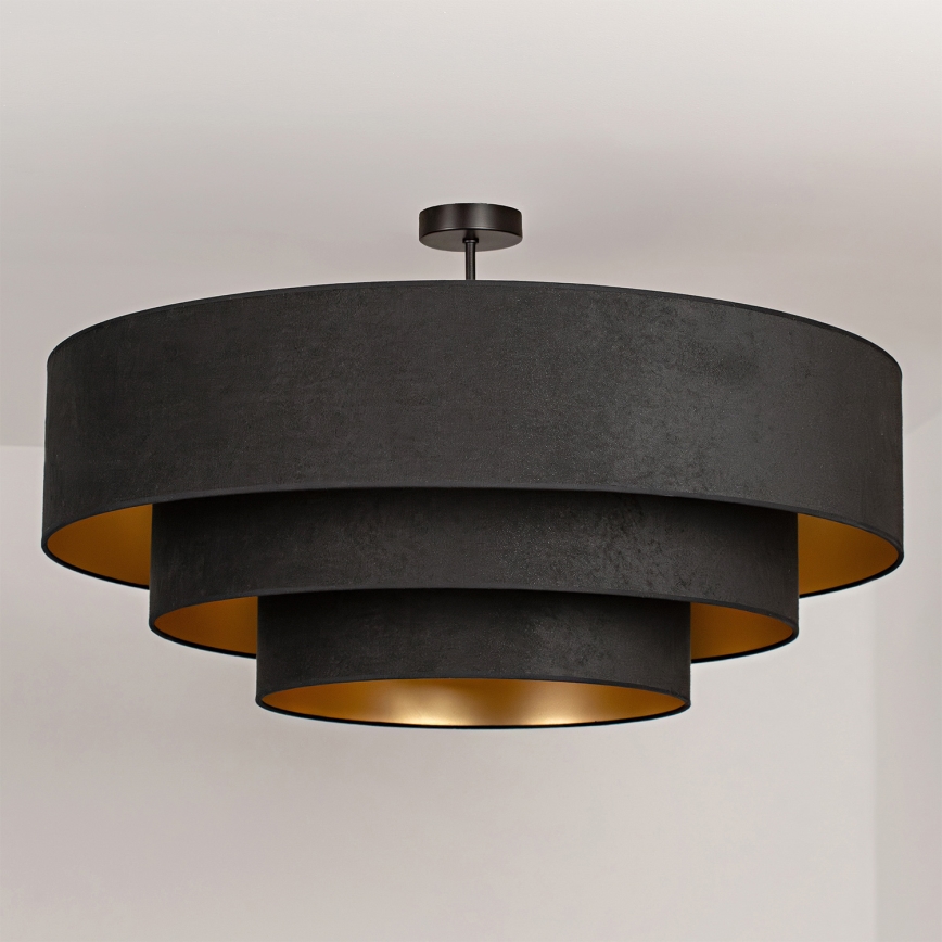 Brilagi - Pinnapealne lühter LUNETA 3xE27/60W/230V, läbimõõt 80 cm, must/kuldne